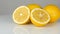 Ripe fresh juicy yellow lemon on white background rotate