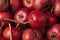 Ripe fresh red hawthorne berries close up full frame