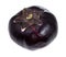 ripe fresh round dark purple eggplant cutout