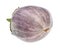 ripe fresh round striped purple eggplant cutout