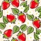 Ripe glossy strawberries