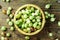 Ripe gooseberry in a plate