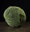 Ripe green savoy cabbage.