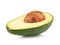 Ripe half avocado