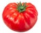 Ripe heirloom ribbed beefsteak tomato Solanum lycopersicum fruit  isolated