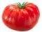 Ripe heirloom wrinkled beefsteak tomato Solanum lycopersicum fruit  isolated