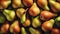 Ripe homegrown organic pear fruit pattern, generative ai
