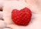 Ripe huge raspberry berry in heart shape