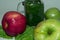 Ripe, juicy apples - red and green. natural food. fruits and vegetables. healthy eating. fitness products. diet. smoothies