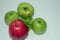 Ripe, juicy apples - red and green. natural food. fruits and vegetables. healthy eating. fitness products. diet. smoothies