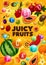 Ripe juicy fruits with vitamin pills