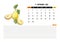 Ripe, juicy pear. September, month 2024. Healthy food calendar template. Page. Diary planner
