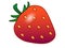 Ripe juicy red strawberry with a green leaf - vector full color picture. Berry strawberry.