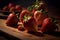 Ripe and Juicy Strawberries on a Wooden Cutting Board Food Photography