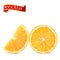 Ripe juicy sweet orange slices vector realistic 3d illustration high detail.