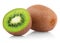 Ripe kiwi fruit with half