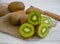 Ripe kiwi season delicious vitamins eating antioxidant on wooden background dessert detox table healthy