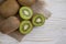Ripe kiwi season tropical delicious vitamins eating rustic antioxidant on wooden background dessert detox table healthy