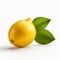 Ripe Lemon Product Photography On White Background