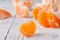 Ripe mandarine citrus . tangerine mandarine orange on wooden background