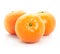 Ripe mandarine fruits isolated food on white