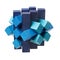 Ripe mango, cube cutComplex mind challenging puzzle, blue wooden cubes toy