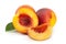 Ripe nectarine fruit on white