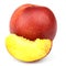 Ripe nectarine with slice