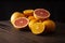Ripe orange and grapefruit portrait