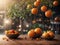 Ripe Oranges in a Beautiful Orange Farm .AI Generated