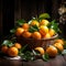 Ripe oranges fruits in a basket