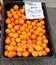 ripe oranges for sale with label and price in italian language