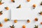 Ripe oranges on white background with copyspace