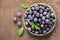 Ripe organic berry blueberries