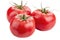 Ripe organic fresh tomato isolated on white. Image stack full depth of field macro shot