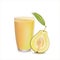 Ripe Organic guava juice in glass cup