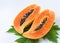 Ripe papaya has orange-yellow flesh.