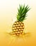 Ripe pineapple drop on juice splash and ripple, Realistic Fruit and yogurt, transparent, vector illustration