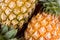 Ripe pineapple shell on texture background healthy pineapple fruit food isolated