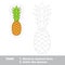 Ripe Pineapple to be traced. Vector trace game.