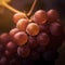 Ripe pink grapes in vineyard growing naturally, pink grapes on vine in garden, generative AI