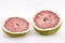 Ripe Pink Pomelo fruit on white