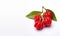 Ripe Pitanga fruit - Surinam cherry - Brazilian cherry - French cherry - Cayenne cherry - Florida cherry - White Background