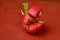 Ripe pomegranate fruit lying on the table