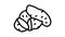 ripe potatoes sweet cut line icon animation