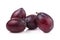 Ripe prune or plum isolated on a white background