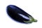 Ripe purple eggplant on white