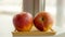 Ripe Red Apple Wooden Bowls Other Apples Table