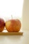 Ripe Red Apple Wooden Bowls Other Apples Table