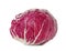 Ripe red cabbage on white background